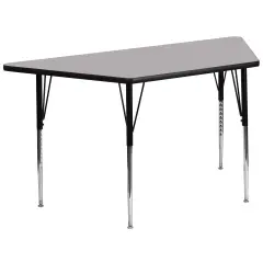 Emma and Oliver 29x57 Trapezoid Laminate Adjustable Activity Table Gray