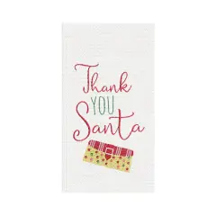 Thank You Santa Embroidered Waffle Weave Kitchen Towel