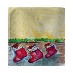 Betsy Drake Christmas Stockings Beach Towel