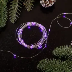 Northlight Micro Fairy Christmas Lights - Purple LED - 16' Copper Wire - 50ct
