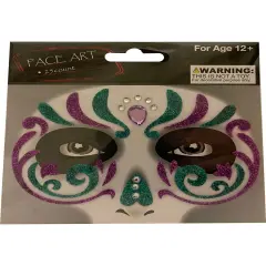 Face Art Muerta Man Sequin And Temporary Tattoos Costume Accessory