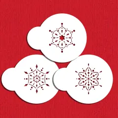 Mini Jeweled Snowflakes Cookie & Cupcake Stencil | C792 by Designer Stencils | Cookie Decorating Tools |