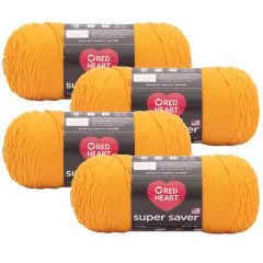 (Pack of 4) Red Heart Super Saver Yarn-Saffron
