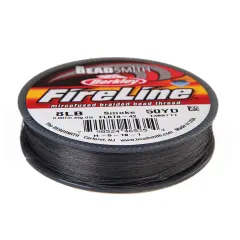 The Beadsmith Fireline by Berkley &ndash; Micro-Fused Braided Thread &ndash; 8lb. Test, .007&rdquo;/.17mm Diameter, 50 Yard Spool, Smoke Grey &ndash; Super Strong Stringing Material for Jewelry Making and Bead Weaving