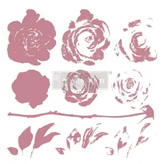 Redesign Decor Clear-Cling Stamps - Mystic Rose 12"x12"