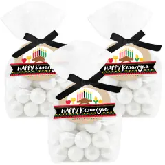 Big Dot of Happiness Happy Kwanzaa Heritage Holiday Party Clear Goodie Favor Bags - Treat Bags With Tags - Set of 12