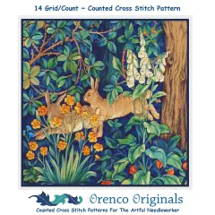 Forest Rabbits Design by William Morris and Company Counted Cross Stitch Pattern