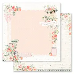 Peach Tea - Collection 12x12 Sheet - The Sweetest Feeling - 12x12 in, w foil details (10 SHEETS)