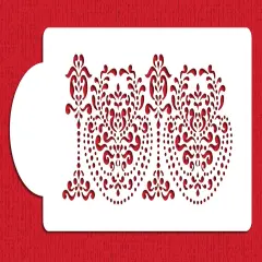 Rosepoint Lace Cake Stencil Side | C789 by Designer Stencils | Cake Decorating Tools |