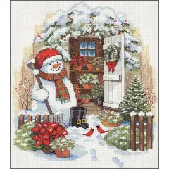 Dimensions Counted Cross Stitch Kit 12"X14"-Garden Shed Snowman