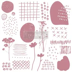 Redesign Decor Stamp - Abstract Scribbles 12"x12" (19 pcs)