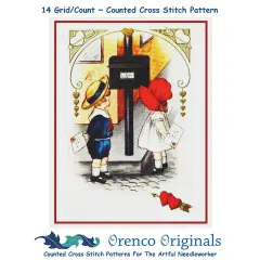 Valentine Boy Girl Mailing Cards Hearts Love Counted Cross Stitch Pattern