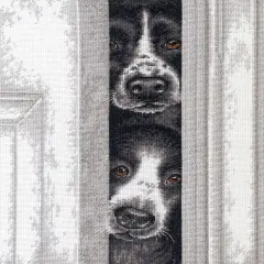 Dimensions Counted Cross Stitch Kit 10"X14"-Peeking Pups