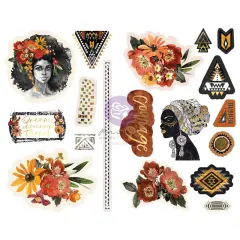 Prima Marketing Inc Diamond Collection Chipboard Stickers - 18 Pcs W/ Foil Details 655350651688