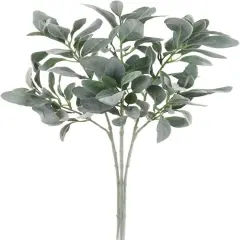 3-Pack: Lamb Ear Stem with Lifelike Silk Foliage, Realistic Faux Greenery for Home & Event Decor by Floral Home&reg;