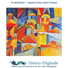 New Paul Klee Temple Garden Abstract Counted Cross Stitch Pattern