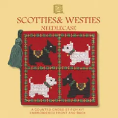 Textile Heritage Needle Case Counted Cross Stitch Kit - Scotties & Westies Multicolor