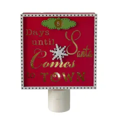 Roman Countdown to Santa Christmas Night Light - 5.5" Red