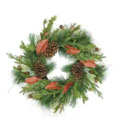 Northlight Mixed Pine with Pine Cones Artificial Christmas Wreath - 26" - Unlit Green