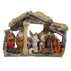Northlight 18" Traditional Christmas Nativity with Stable House Decoration Multi