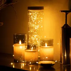 12 Pack Fairy Lights Battery Operated String Lights, 7ft 20 Led Waterproof Copper Wire Firefly Starry for DIY Wedding Party Bedroom Christmas (Warm White)