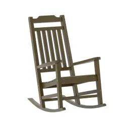 Merrick Lane Hillford Poly Resin Indoor/Outdoor Rocking Chair Mahogany