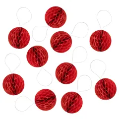 Wrapables Mini Honeycomb Ball Party Decorations for Weddings, Birthday Parties, Baby Showers and Nursery Decor (Set of 10), 2" 2" Red