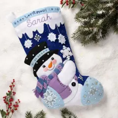 Bucilla Felt Stocking Applique Kit 18" Long-Let It Snow