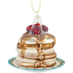 Northlight 3.75" Pancakes and Syrup Glass Christmas Ornament Gold
