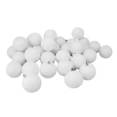 Northlight Shatterproof Shiny Christmas Ball Ornaments 3.25 inches (80mm) - White - 32ct