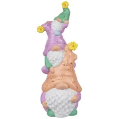 Northlight Gnome Tower Spring Figurine - 12" - Lilac and Orange Purple
