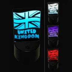 United Kingdom with Waving Flag Union Jack Cute 3D Illusion LED Night Light Sign Nightstand Desk Lamp