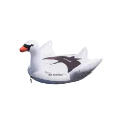Swim Central Two Person Giant Towable Lay On Swan With Handles - 84-Inch - White and Black