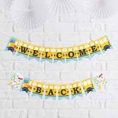 Big Dot of Happiness Back to School - First Day of School Classroom Decorations Mini Pennant Banner - Welcome Back