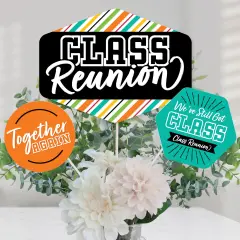 Big Dot of Happiness Still Got Class - High School Reunion Party Centerpiece Sticks - Table Toppers - Set of 15