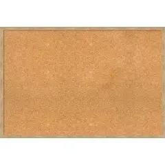 Imprint Wood Framed Corkboard, Natural Cork Imprint Light Bronze
