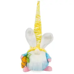 Northlight Gnome with Bunny Ears Easter Figure - 18.5" - Yellow and Blue