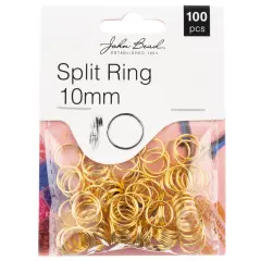 John Bead Split Ring 10mm 100/Pkg-Gold