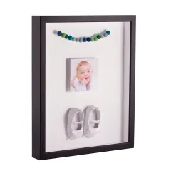 ArtToFrames 12x24 Inch Shadow Box Picture Frame, with a Satin Black Tall 1.00" Wide Shadowbox frame and Super White Mat Backing (4654)