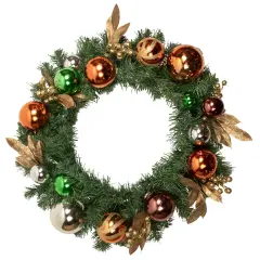 Northlight Pine Foliage with Ornaments Artificial Christmas Wreath - 24" - Unlit Green