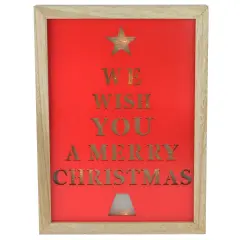 Northlight 11.75" Red and Brown Christmas LED Battery Operated Wall Decoration