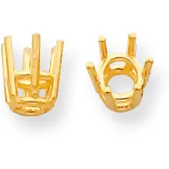 14K Gold 6 Prong Round Wire Basket Setting 2.4mm