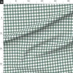 Various Fabrics by the Yard or Fat Quarter Green Plaid Country Gingham Check Large Picnic Moss Cottagecore Custom Printed Fabric by Spoonflower
