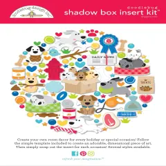 Doodlebug Design Shadow Box Insert Kit-Doggone Cute