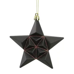 DAK 12ct Matte Chocolate Brown Glittered Star Shatterproof Christmas Ornaments 5"