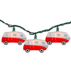 Dennis East Retro Bus Novelty Summer String Lights - 6 ft Green Wire - 10ct White