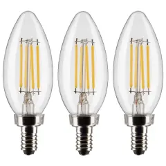 3Pk - Satco 4w B11 LED 2700K Candelabra Base Dimmable - 40w equiv Warm White
