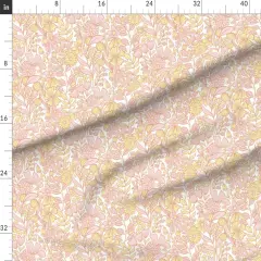 Various Fabrics by the Yard or Fat Quarter Romantic Floral Pastel Pink Yellow Feminine Cheerful Playful Delicate Custom Printed Fabric by Spoonflower