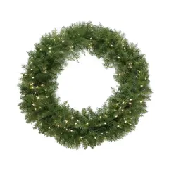 Northlight Pre-Lit Northern Pine Artificial Christmas Wreath - 24" - Warm White LED Lights Green