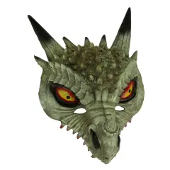Dark White Horned Dinosaur Adult Halloween Mask Costume Accessory